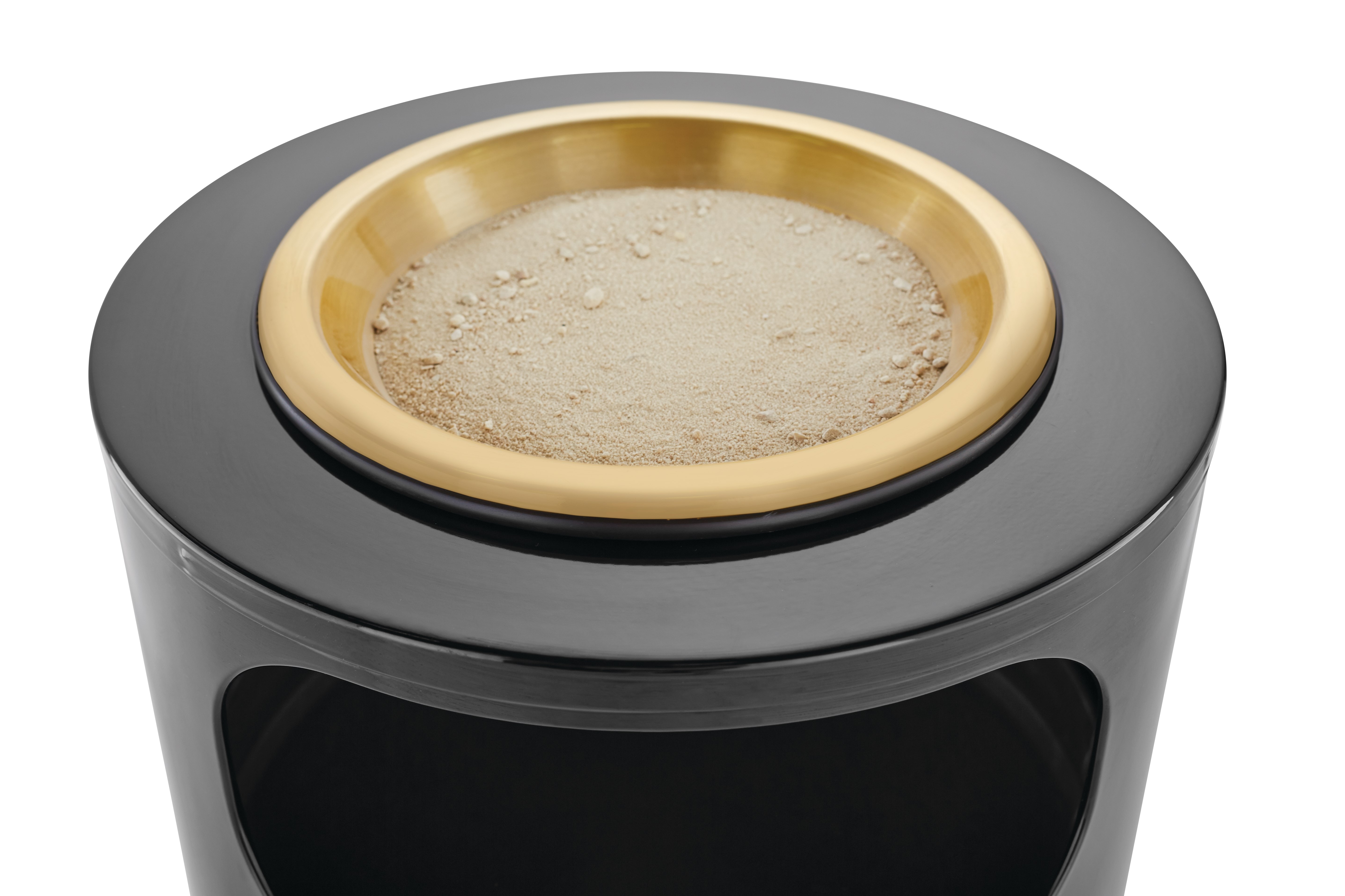 The Metallic Series 12 Gallon FGSO16SU Indoor Waste Container has a sleek design that blends nicely with upscale interiors.