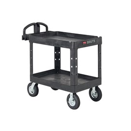 The BRUTE Heavy Duty Utility Cart with lipped shelves is a durable versatile cart that is ideal for transporting materials, supplies, and heavy loads up to 750 lbs. The lipped shelves prevent items from falling off the cart and features an integrated V-notch to hold pipe and conduit securely for safe cutting.
