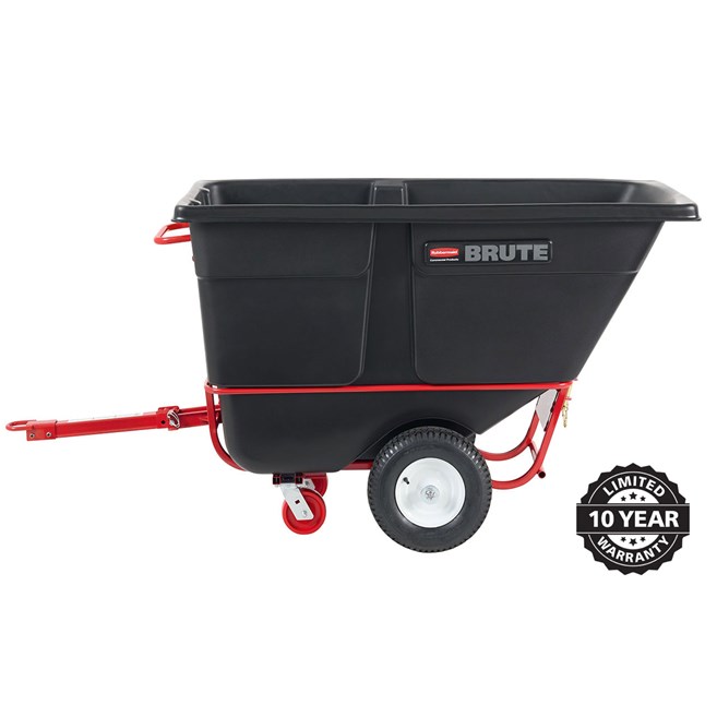 towable waste tilt cart side view