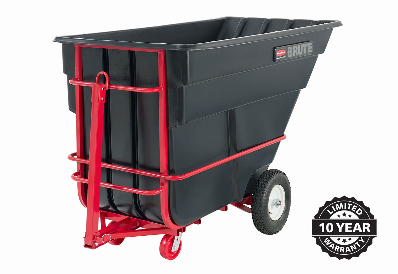 The BRUTE Towable Tilt Truck has Heavy-Duty industrial strength construction and can transport heavy loads up to 2,100 lbs. with ease.