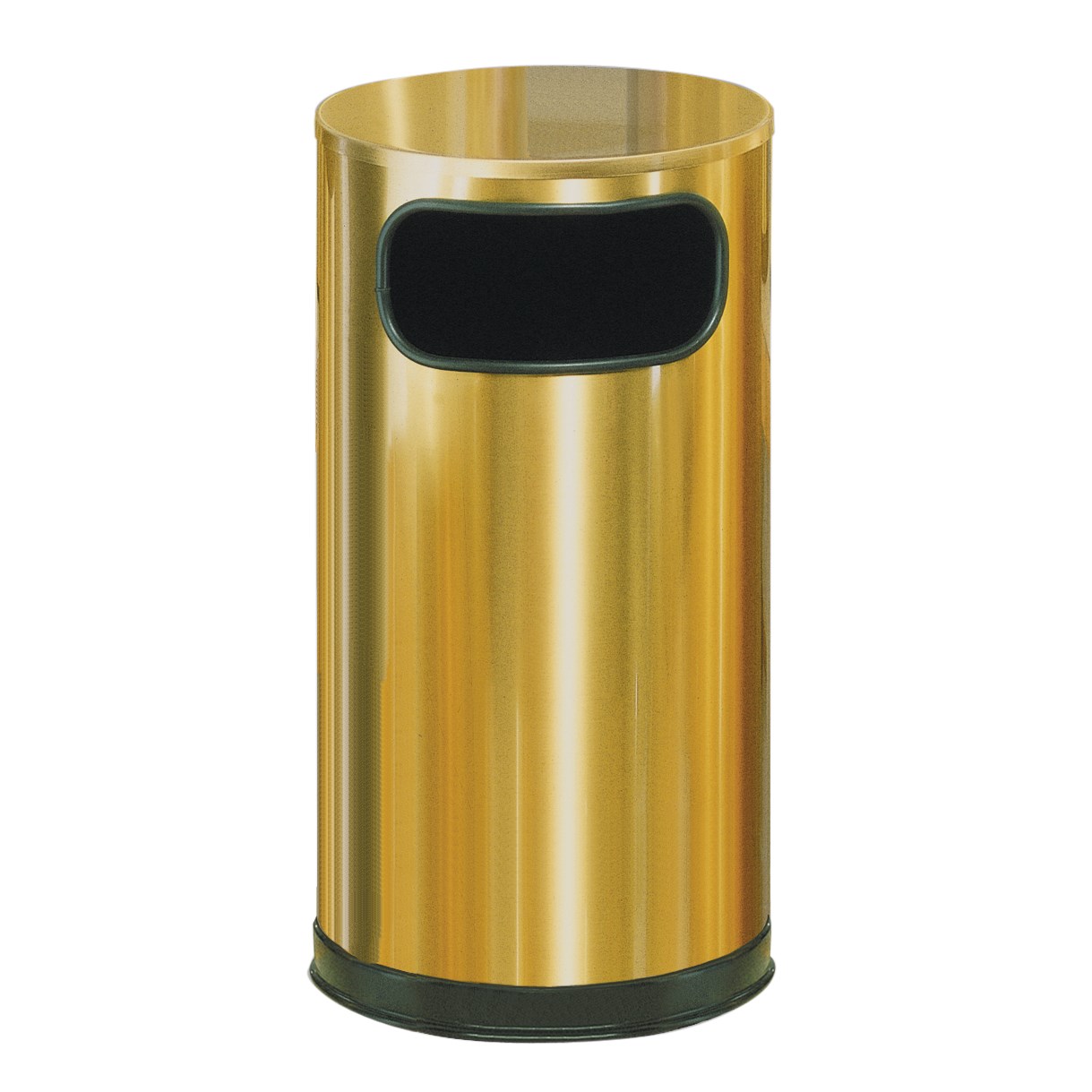 The Metallic Series 12 Gallon FGSO16 Indoor Waste Container is made from heavy-gauge, fire-safe steel with a sleek design that blends nicely with upscale interiors.