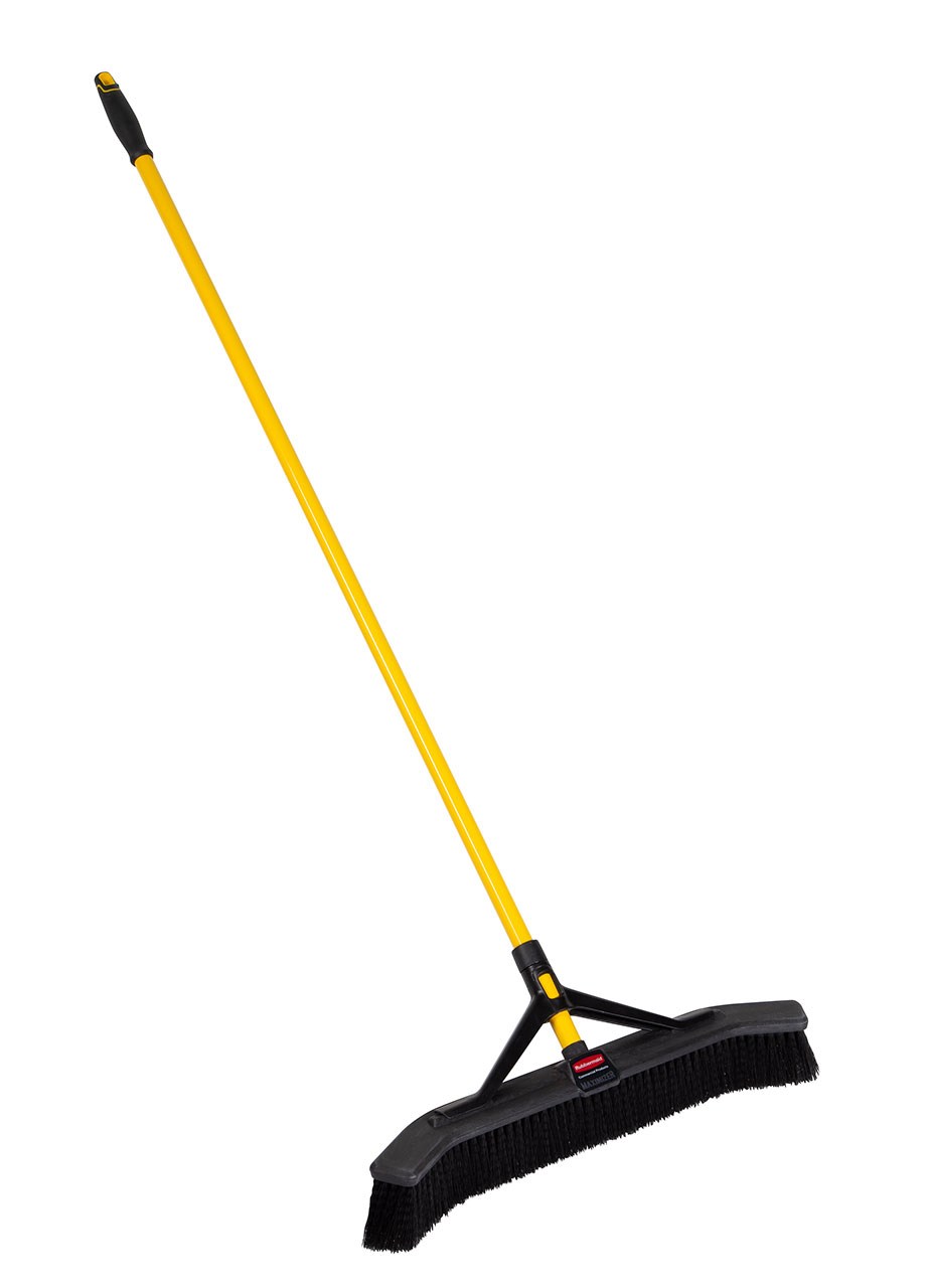The Maximizer 24" Push to Center Push Broom features unique angled sides that capture more debris per stroke  (vs standard RCP push brooms) reducing the time needed to sweep and collect debris.