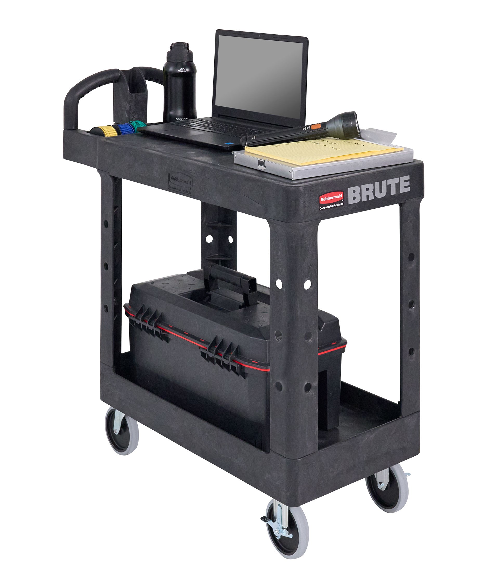 Durable versatile cart that is ideal for securely transporting materials, supplies, and heavy loads up to 500 lbs.