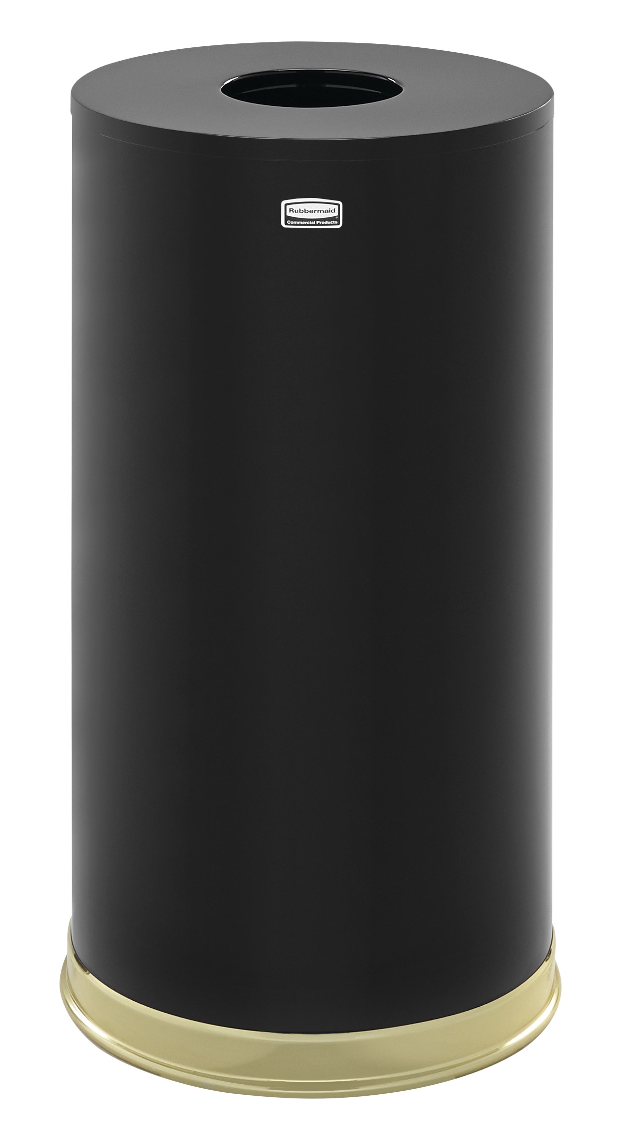 The Metallic Series 15 Gallon FGCC16 Indoor Waste Container has a sleek design that blends nicely with upscale interiors.