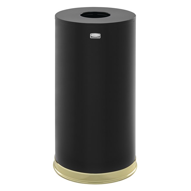 The Metallic Series 15 Gallon FGCC16 Indoor Waste Container has a sleek design that blends nicely with upscale interiors.