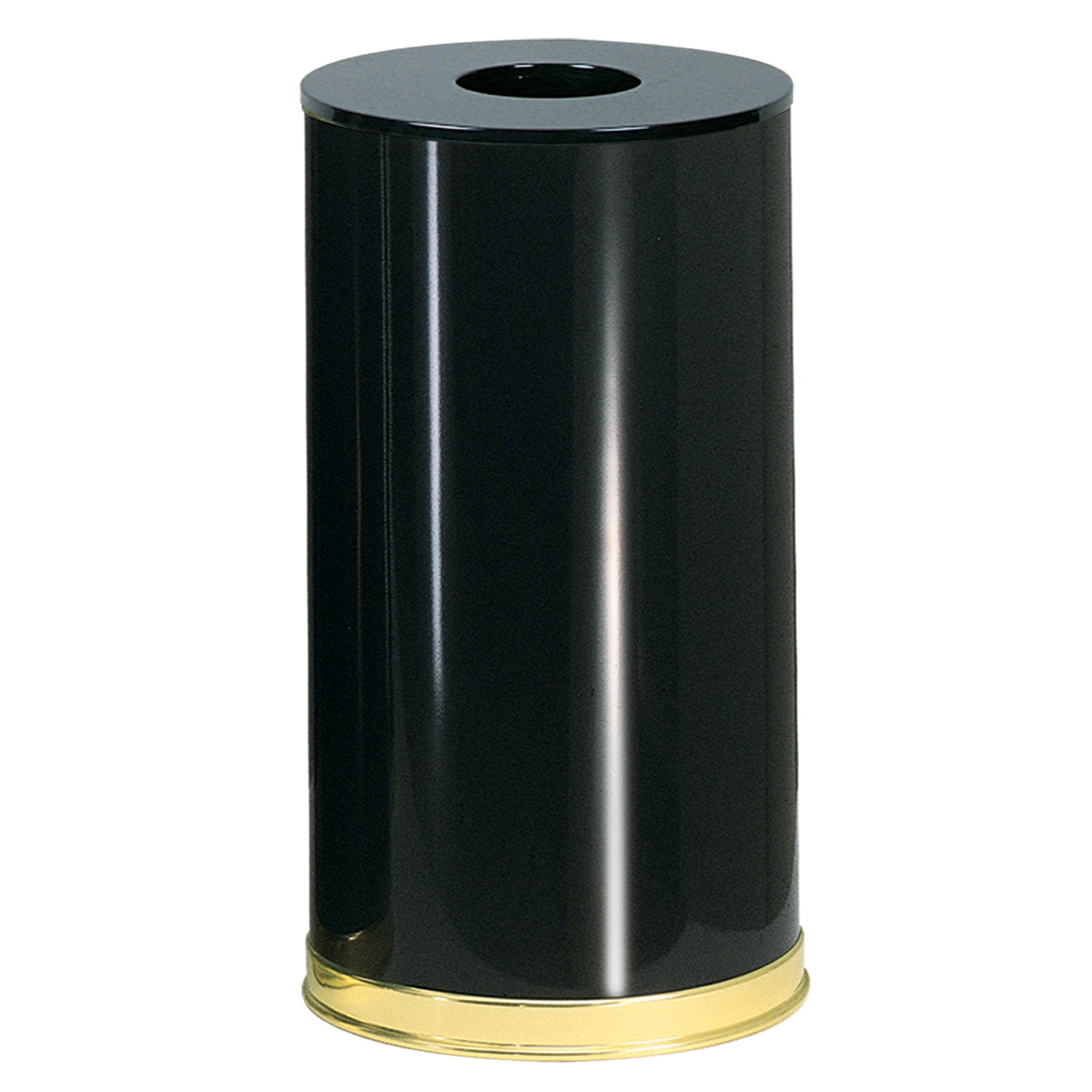 The Metallic Series 15 Gallon FGCC16 Indoor Waste Container has a sleek design that blends nicely with upscale interiors.