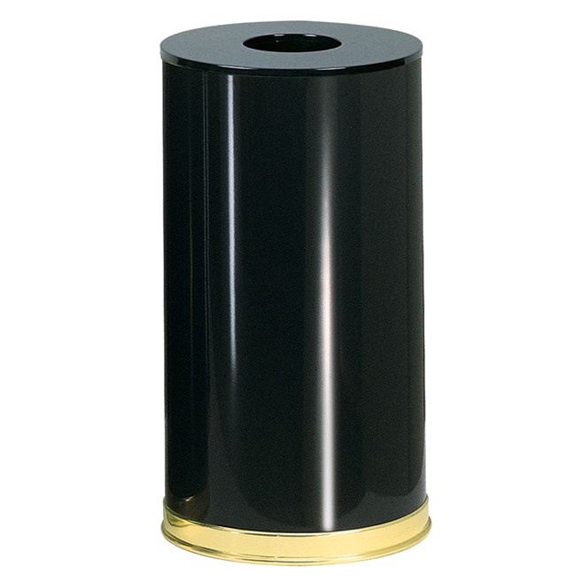 The Metallic Series 15 Gallon FGCC16 Indoor Waste Container has a sleek design that blends nicely with upscale interiors.