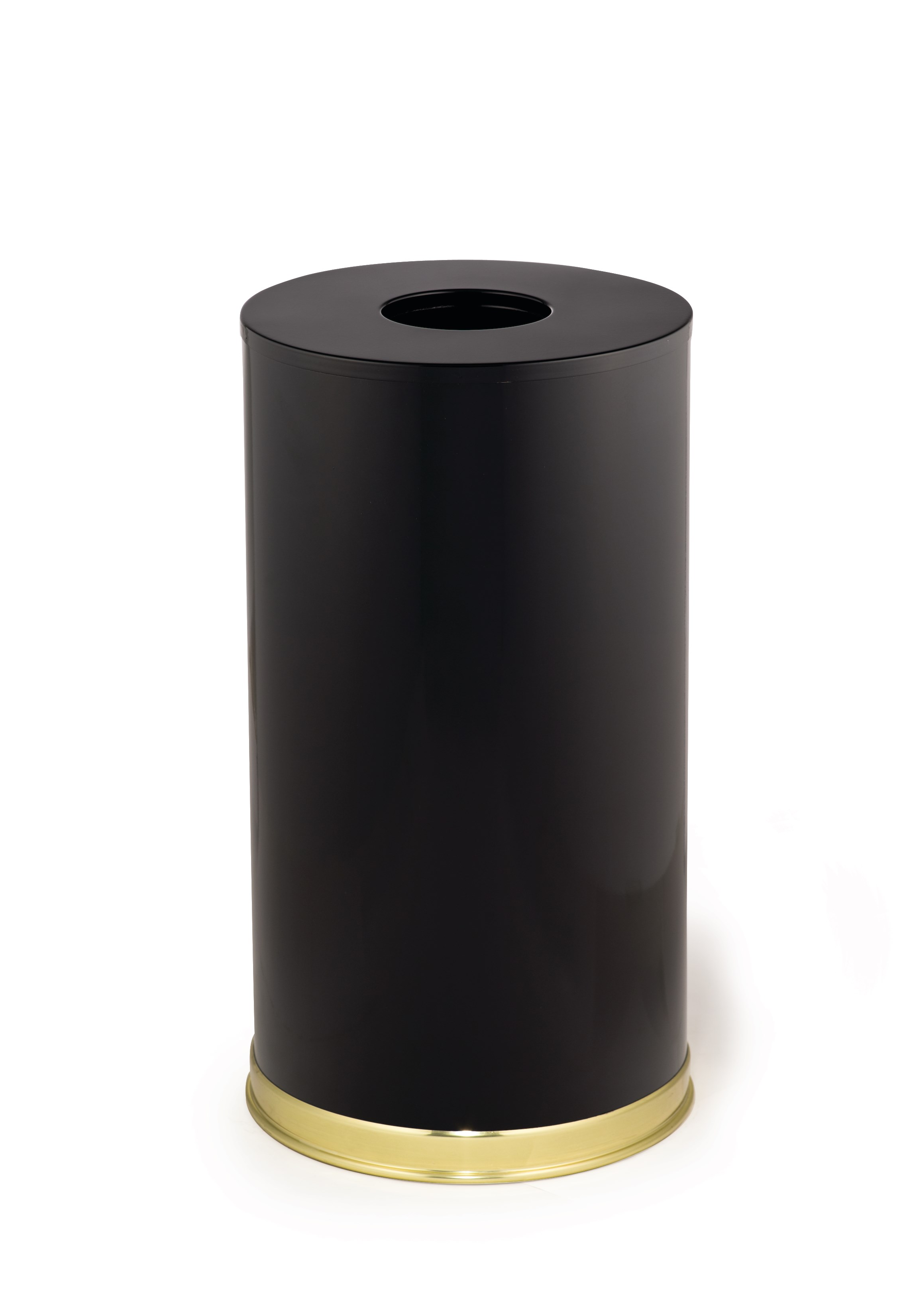 The Metallic Series 15 Gallon FGCC16 Indoor Waste Container has a sleek design that blends nicely with upscale interiors.