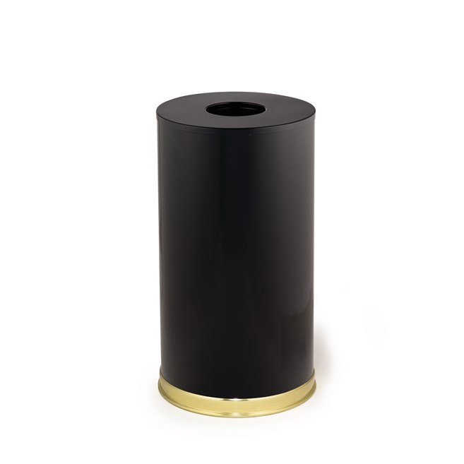 The Metallic Series 15 Gallon FGCC16 Indoor Waste Container has a sleek design that blends nicely with upscale interiors.