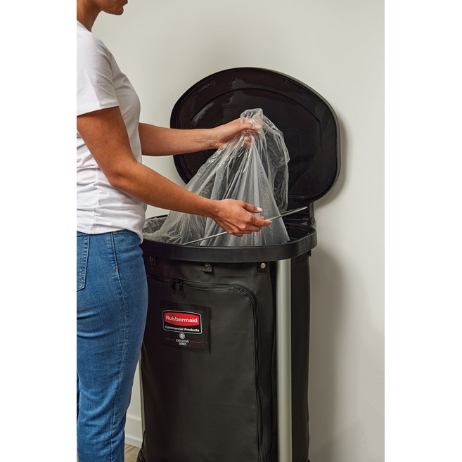 The Rubbermaid Commercial Premium Linen Hamper is a smart choice for large-capacity, hands-free waste collection.
