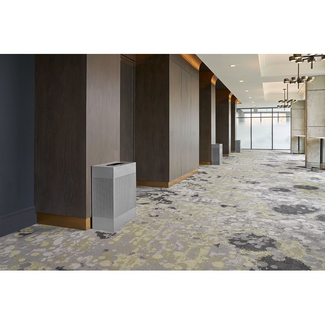The sleek Silhouettes 22.5 Gallon FGSR18 Decorative Rectangle Indoor Waste Container has a contemporary perforated pattern designed to seamlessly and beautifully blend with modern facilities and environments. High-quality materials and craftsmanship ensure containers can withstand the rigors of everyday use.