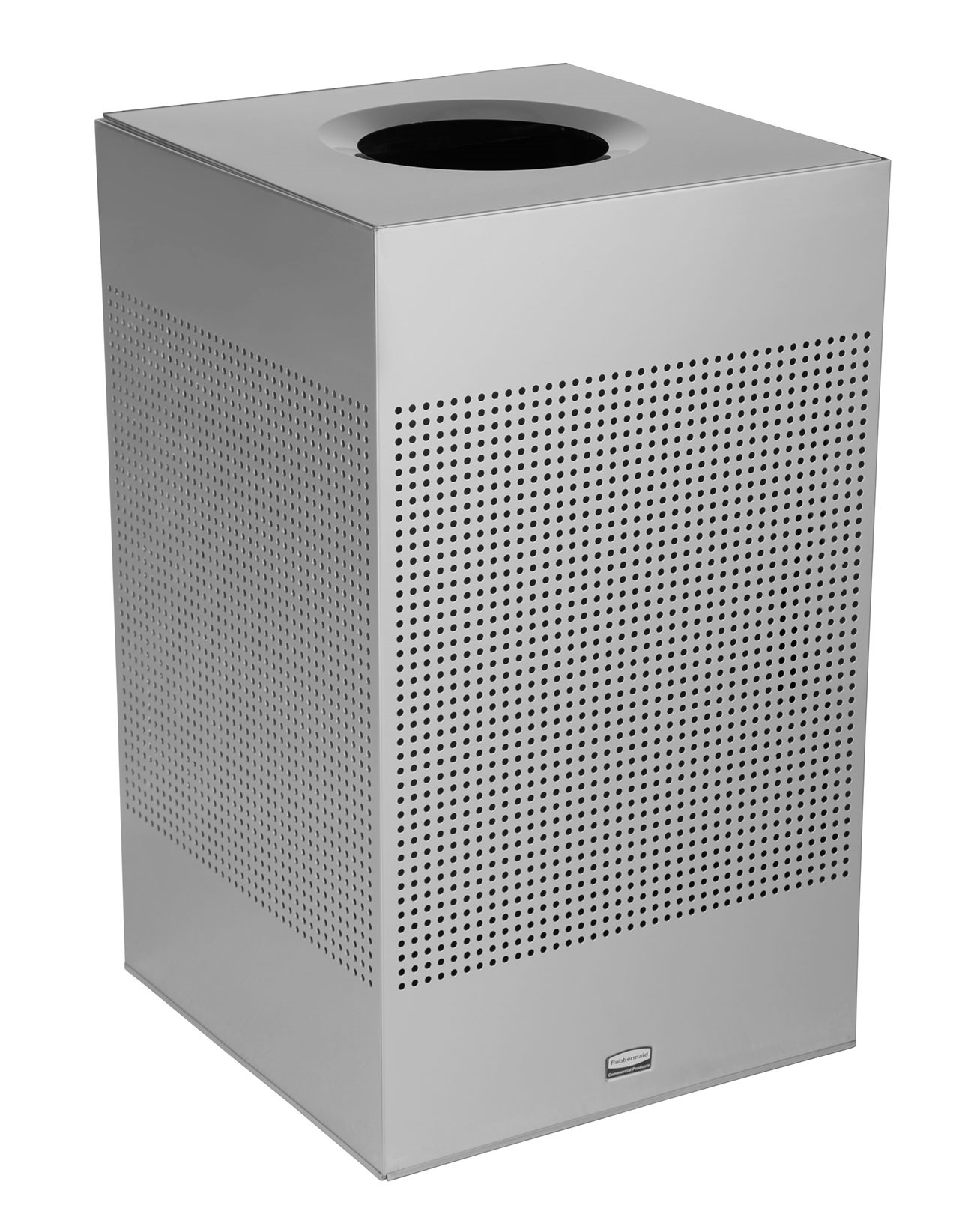 The sleek Silhouettes 20 Gallon FGSC18 Decorative Square Indoor Waste Container has a contemporary perforated pattern designed to seamlessly and beautifully blend with modern facilities and environments. High-quality materials and craftsmanship ensure containers can withstand the rigors of everyday use.