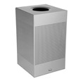 The sleek Silhouettes 20 Gallon FGSC18 Decorative Square Indoor Waste Container has a contemporary perforated pattern designed to seamlessly and beautifully blend with modern facilities and environments. High-quality materials and craftsmanship ensure containers can withstand the rigors of everyday use.