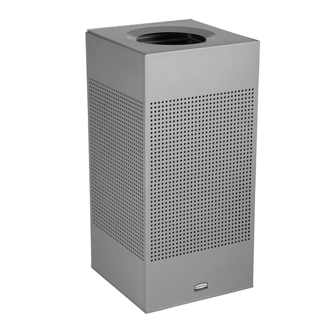 The sleek Silhouettes 16 Gallon FGSC14 Decorative Square Indoor Waste Container has a contemporary perforated pattern designed to seamlessly and beautifully blend with modern facilities and environments. High-quality materials and craftsmanship ensure containers can withstand the rigors of everyday use.