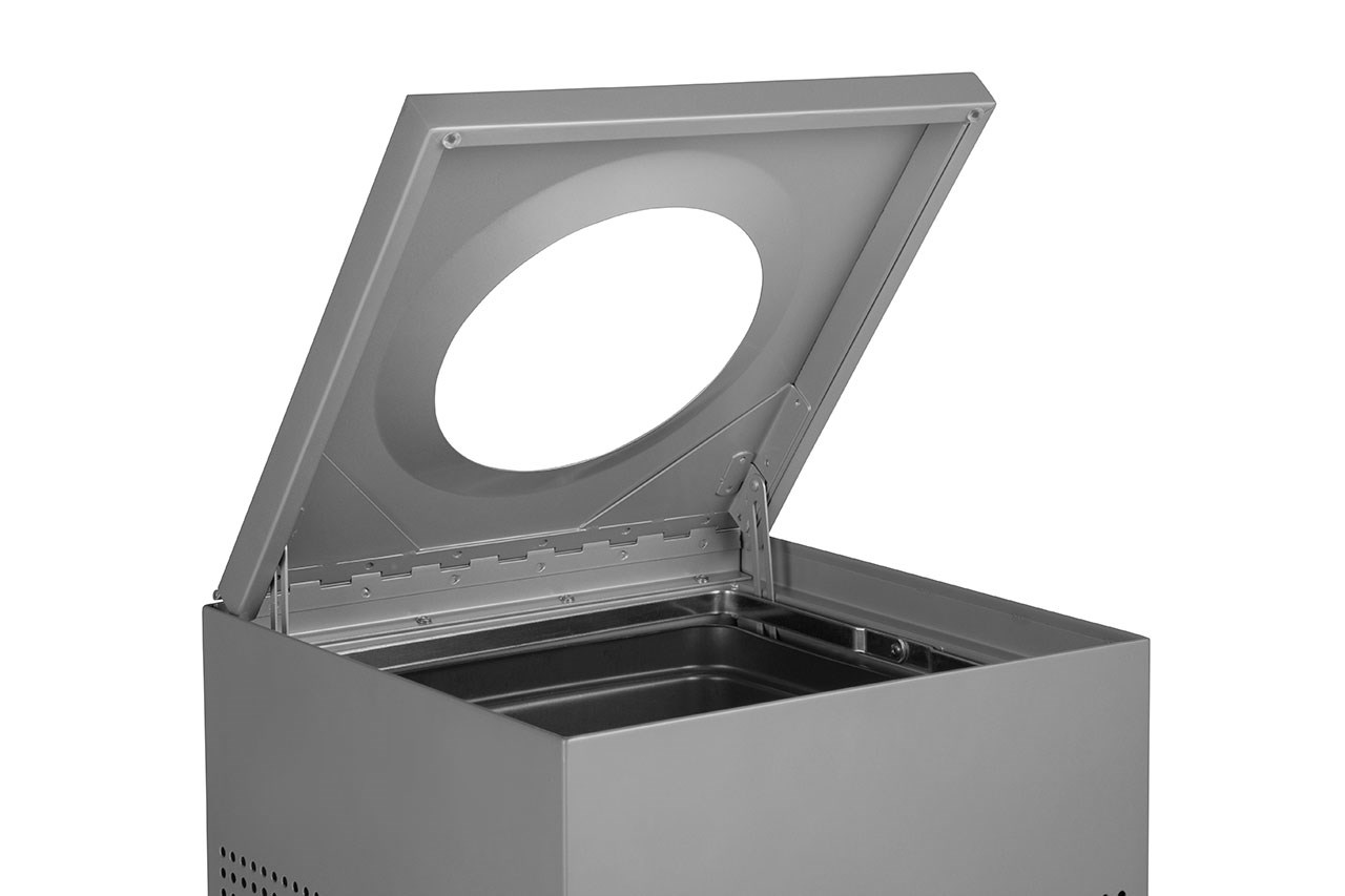 The sleek Silhouettes 16 Gallon FGSC14 Decorative Square Indoor Waste Container has a contemporary perforated pattern designed to seamlessly and beautifully blend with modern facilities and environments. High-quality materials and craftsmanship ensure containers can withstand the rigors of everyday use.