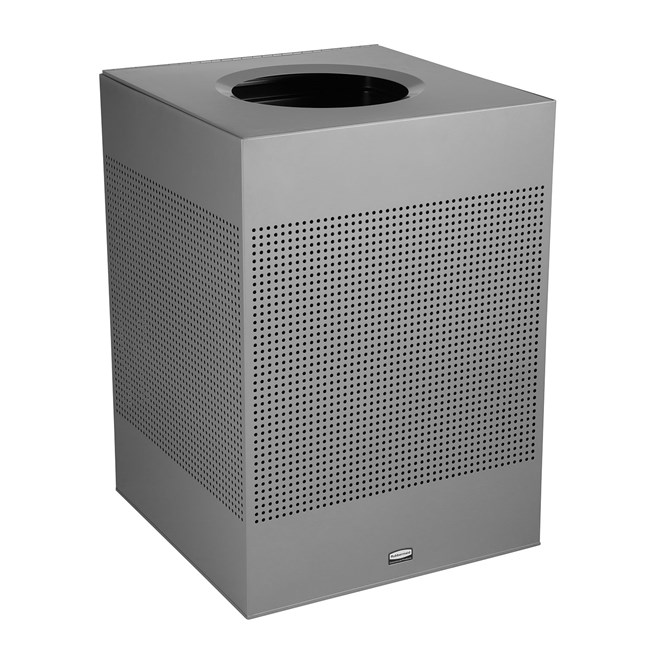 The sleek Silhouettes 40 Gallon FGSC22 Decorative Square Indoor Waste Container has a contemporary perforated pattern designed to seamlessly and beautifully blend with modern facilities and environments. High-quality materials and craftsmanship ensure containers can withstand the rigors of everyday use.
