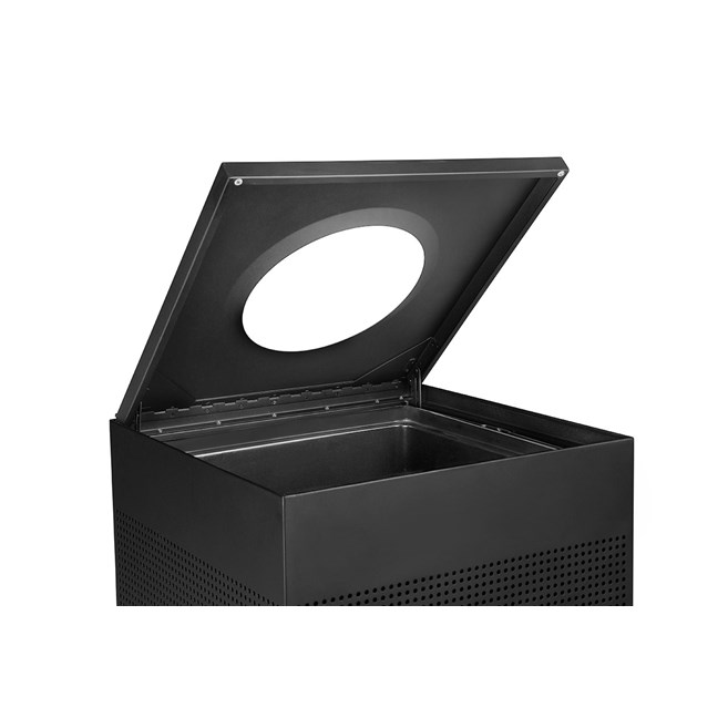 The sleek Silhouettes 40 Gallon FGSC22 Decorative Square Indoor Waste Container has a contemporary perforated pattern designed to seamlessly and beautifully blend with modern facilities and environments. High-quality materials and craftsmanship ensure containers can withstand the rigors of everyday use.