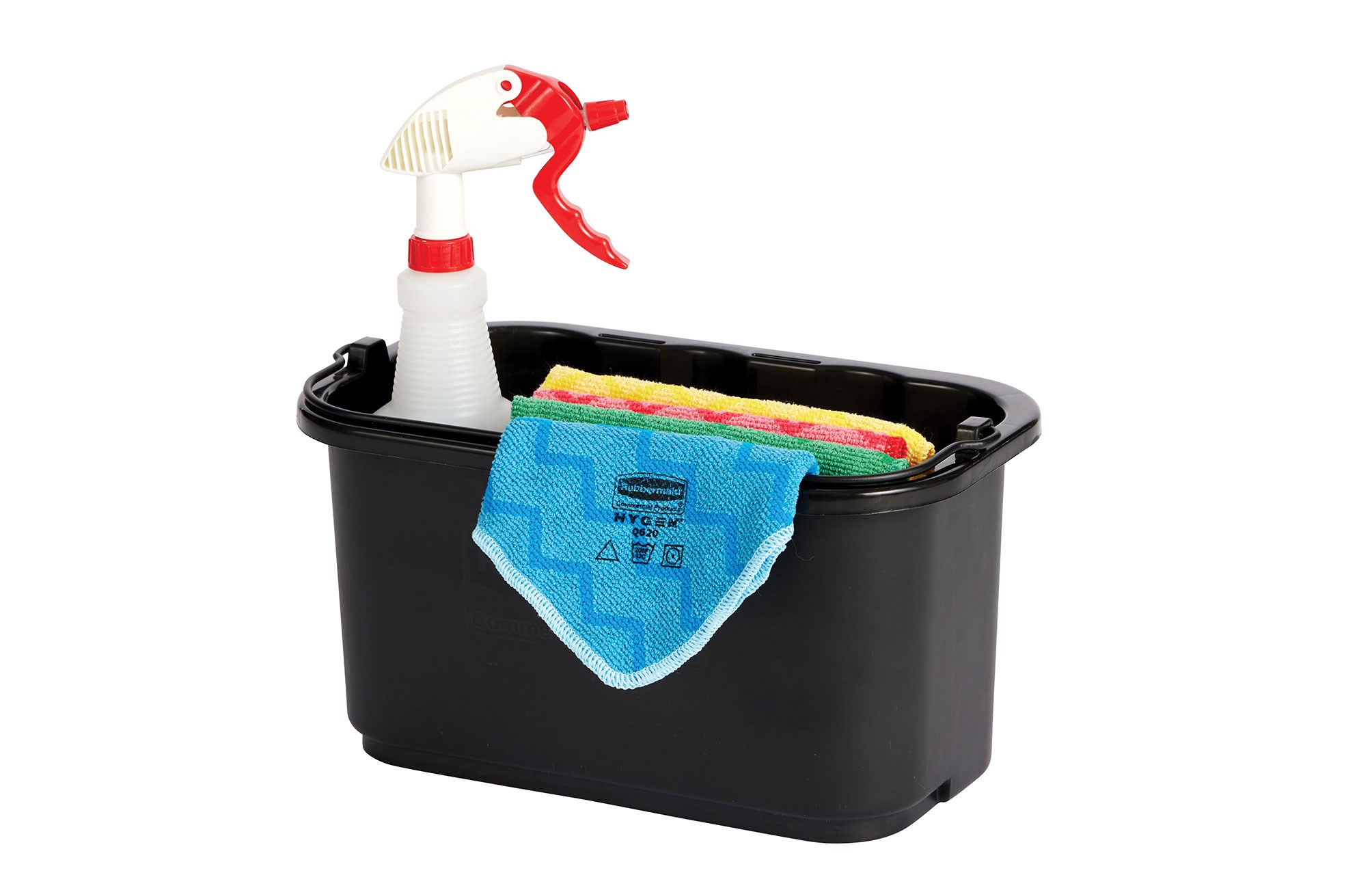 The 10-Quart Caddy for Cleaning Carts provides a quick and easy way to clean in tight places.