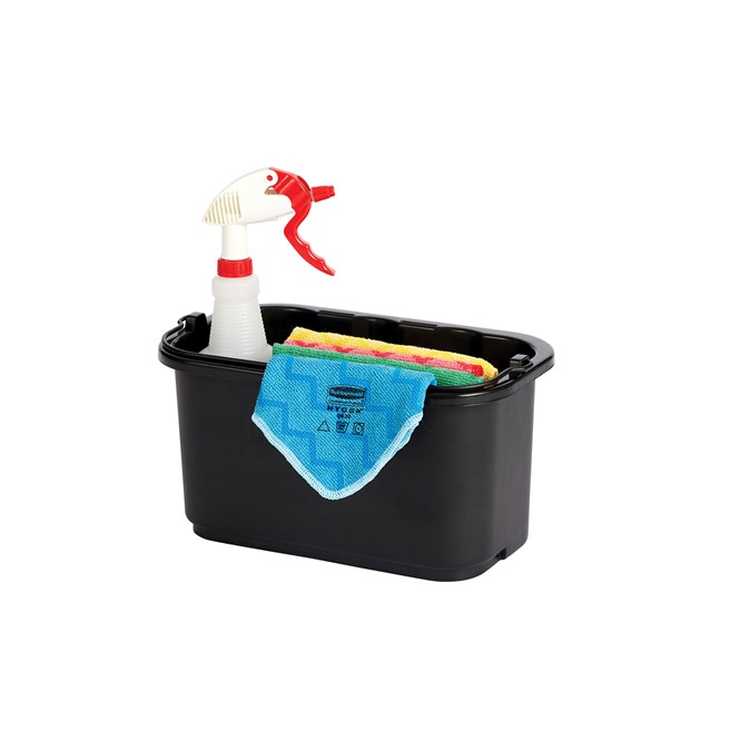 The 10-Quart Caddy for Cleaning Carts provides a quick and easy way to clean in tight places.