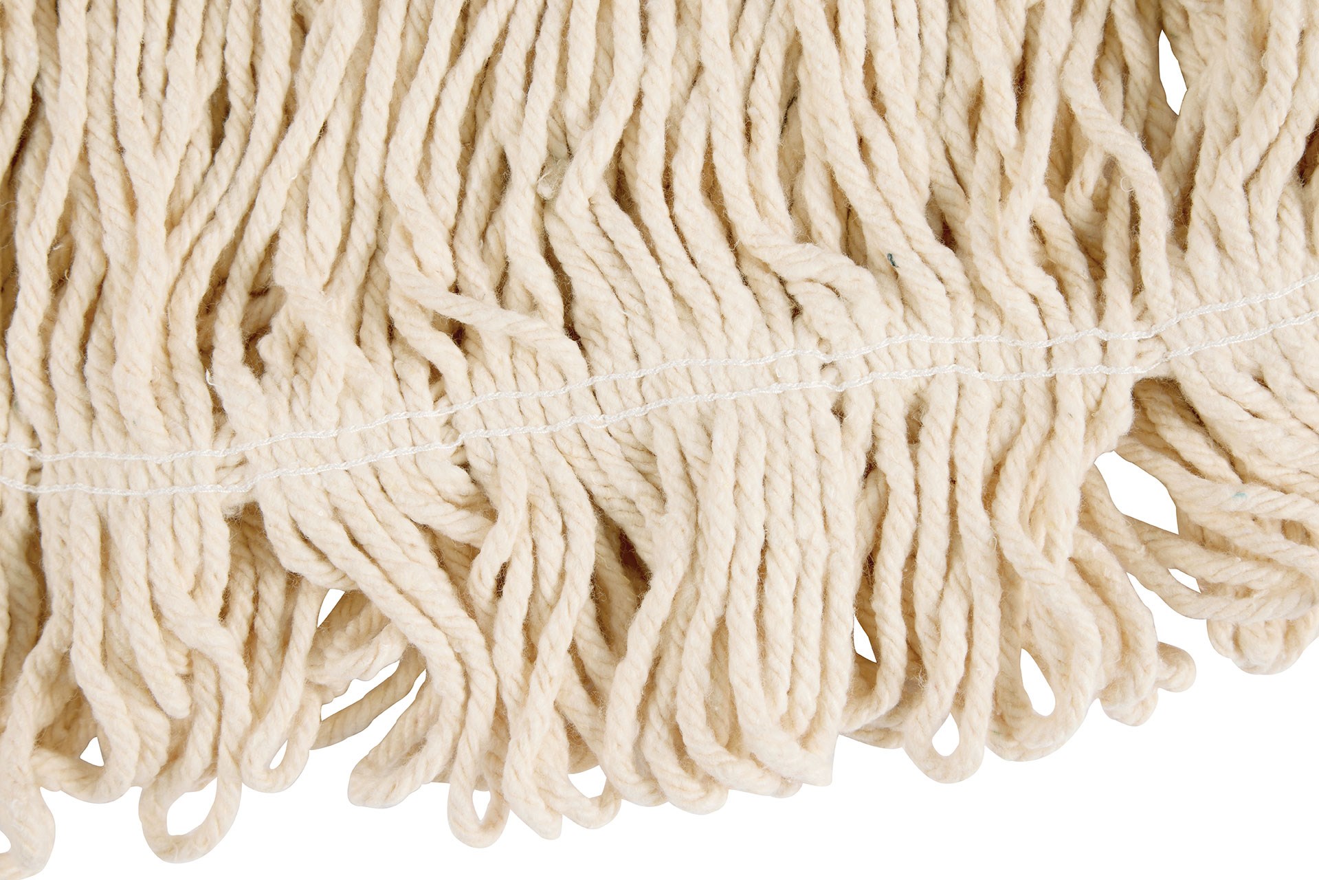 Super Stitch® Cotton Mop is an economical, general-purpose mop with a yarn tailband for improved floor coverage with each stroke.