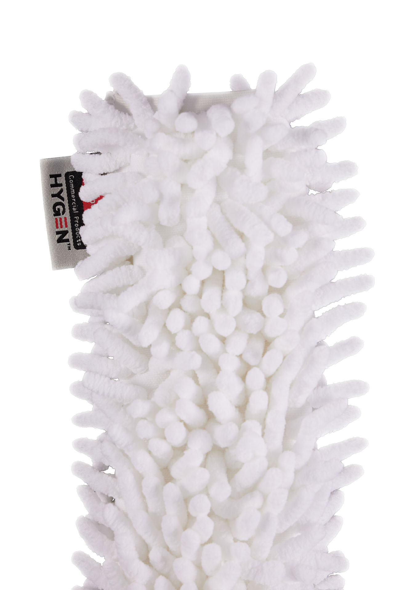 The Rubbermaid Commercial HYGEN™ Microfibre Flexi-Wand Dusting Sleeve easily traps dust, hair, and larger particles.