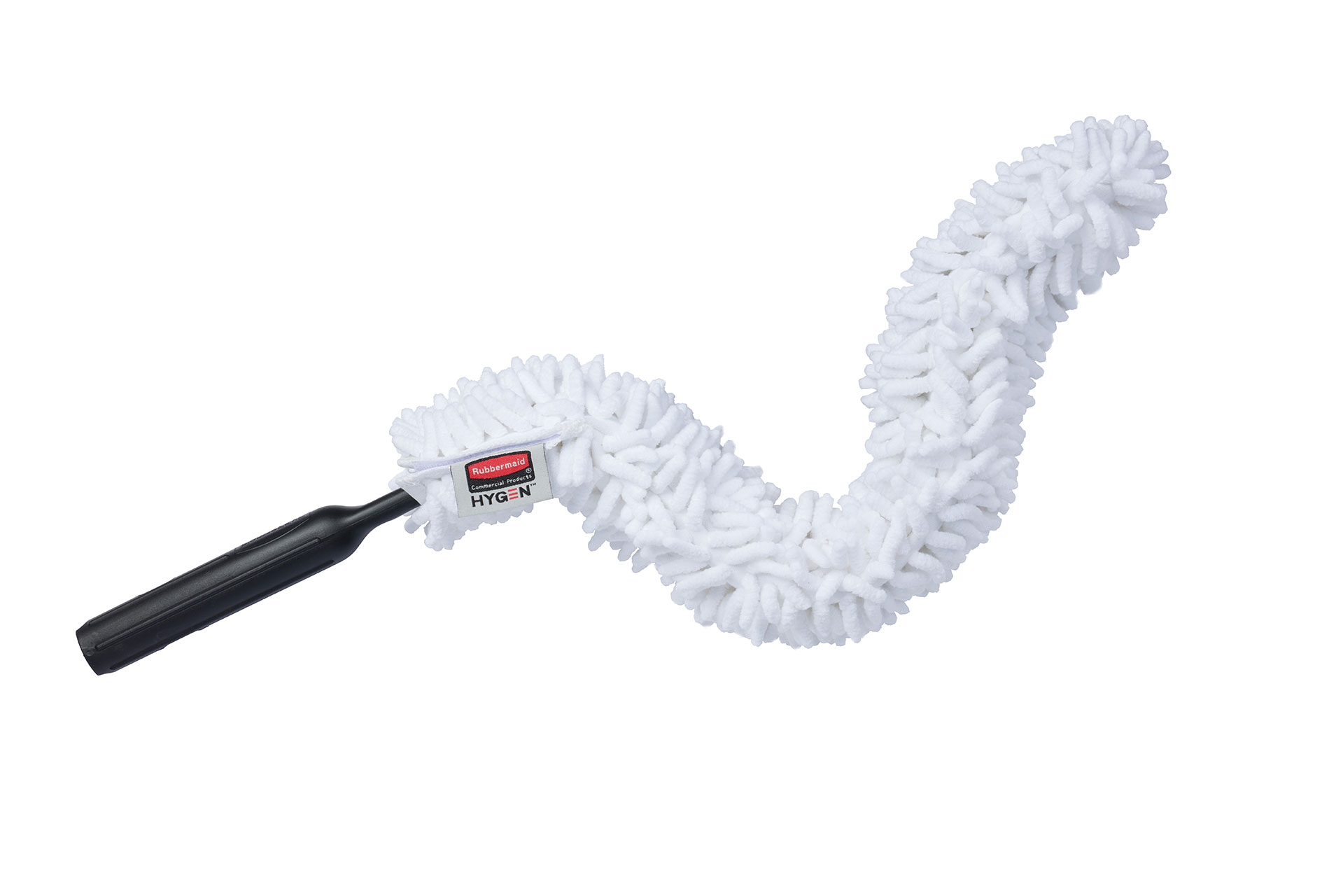 The Rubbermaid Commercial HYGEN™ Microfibre Flexi-Wand Dusting Sleeve easily traps dust, hair, and larger particles.