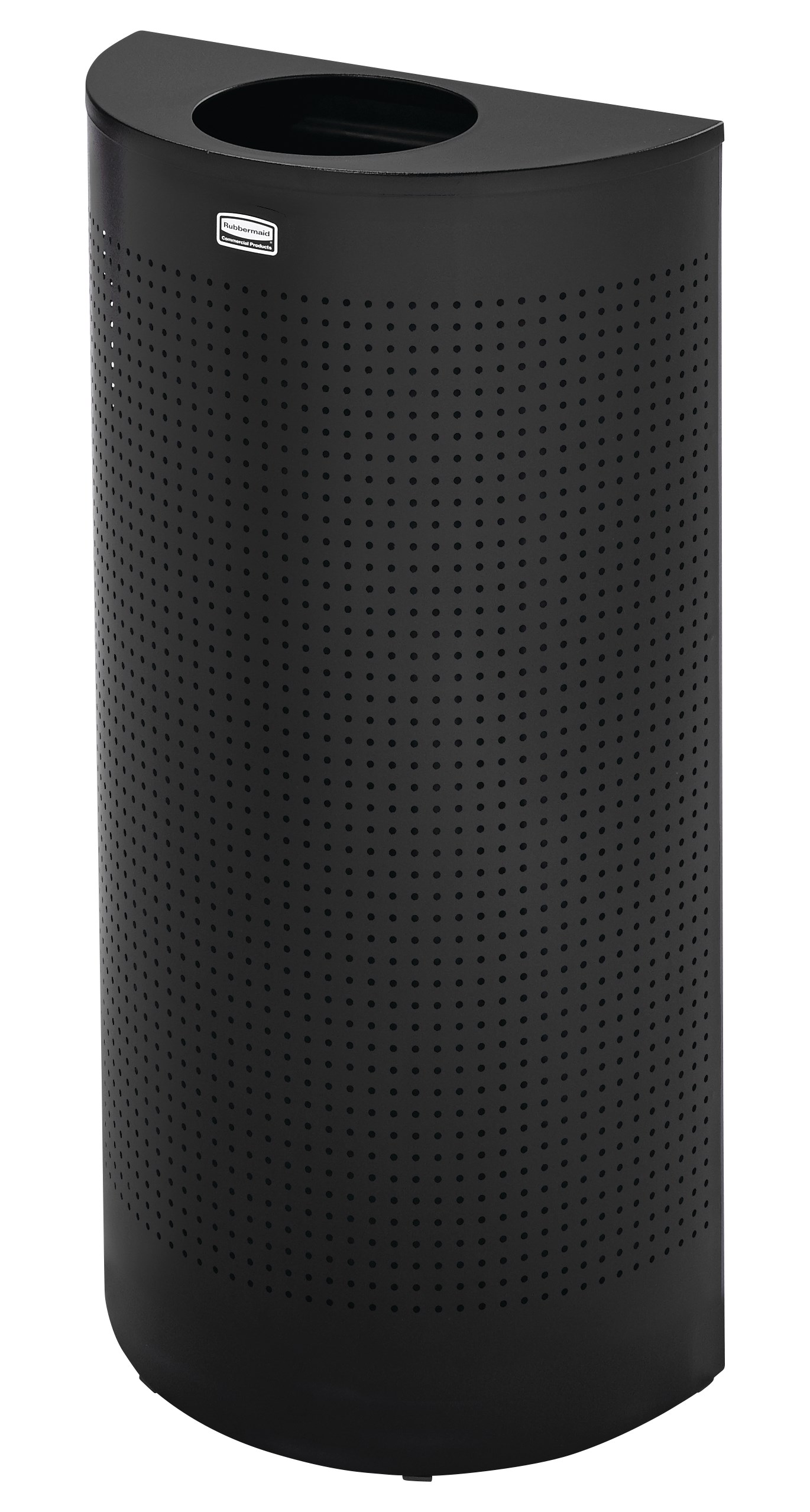 Half Round Open Top 12 Gal Perforated Textured Black