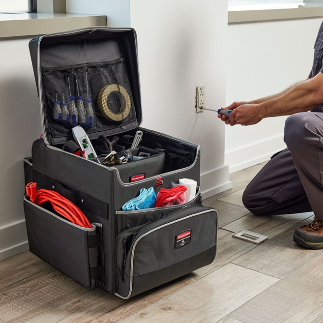 The Executive Quick Cart is the industry’s most durable mobile cart solution for housekeeping, janitorial and maintenance environments.