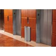 The Half Rounds Series indoor decorative waste container fits flush against walls to conserve space and reduce obstructions in high-traffic areas. The sleek and functional design of this receptacle blends seamlessly with upscale and modern indoor facilities.