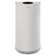 The Half Rounds Series indoor decorative waste container fits flush against walls to conserve space and reduce obstructions in high-traffic areas. The sleek and functional design of this receptacle blends seamlessly with upscale and modern indoor facilities.