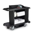 The Executive Full-Size Housekeeping Cart is a complete system solution for housekeeping with optional double bag collection and adjustable shelves.