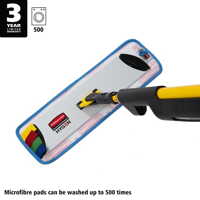 Das einseitige HYGEN™ PULSE™ Mopp-Set reinigt mehr Fläche in weniger Zeit. Die branchenweit beste Mikrofaser, der integrierte Reinigungsbehälter und die benutzergesteuerte Reinigungsmittelabgabe sorgen für eine schnellere, einfachere und effektivere Reinigung von Böden.