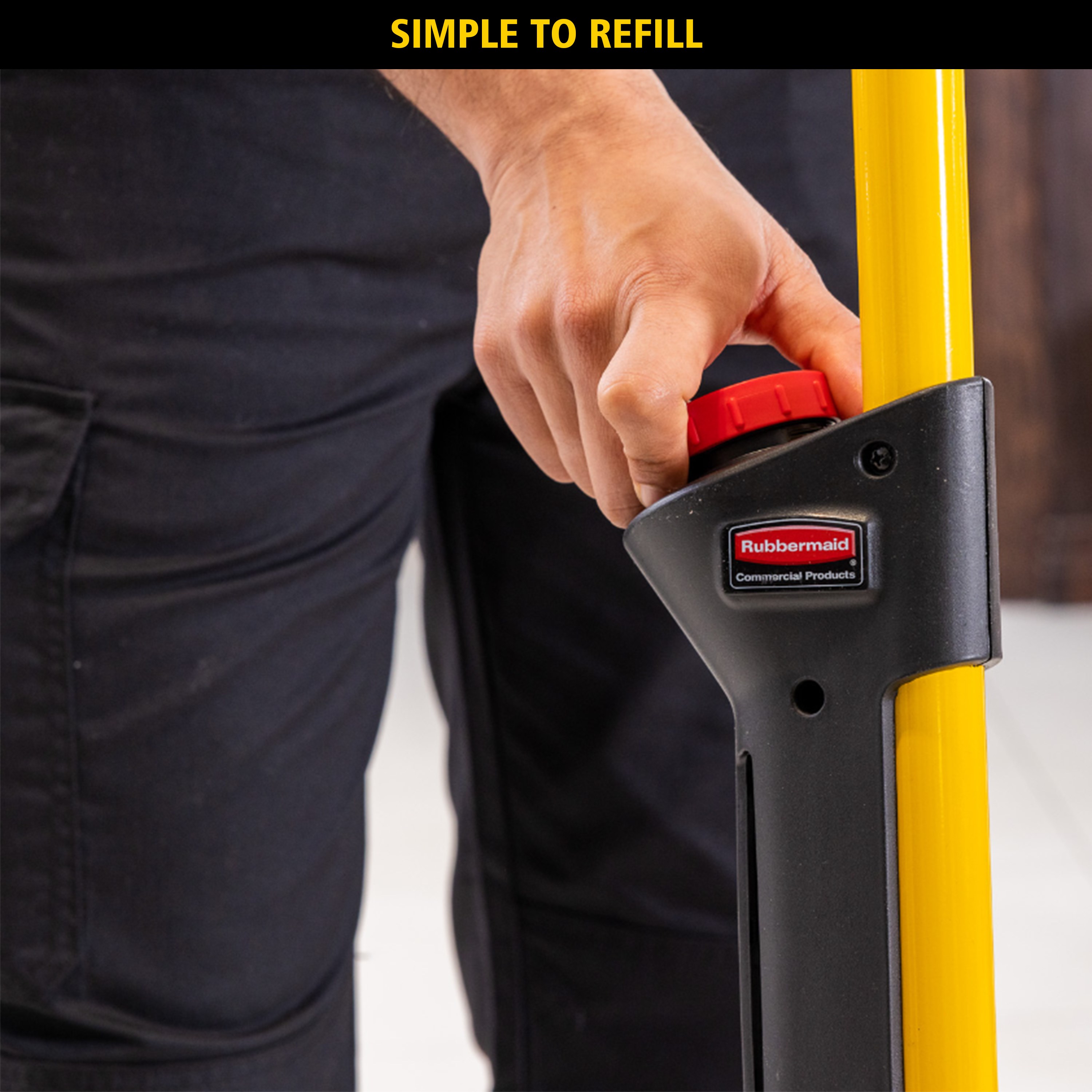 Rubbermaid Commercial Products Hygen Pulse Microfibre Spray Mop Kit | 0.6L Fluid Reservoir | Hospitality, Offices & Commercial Use.