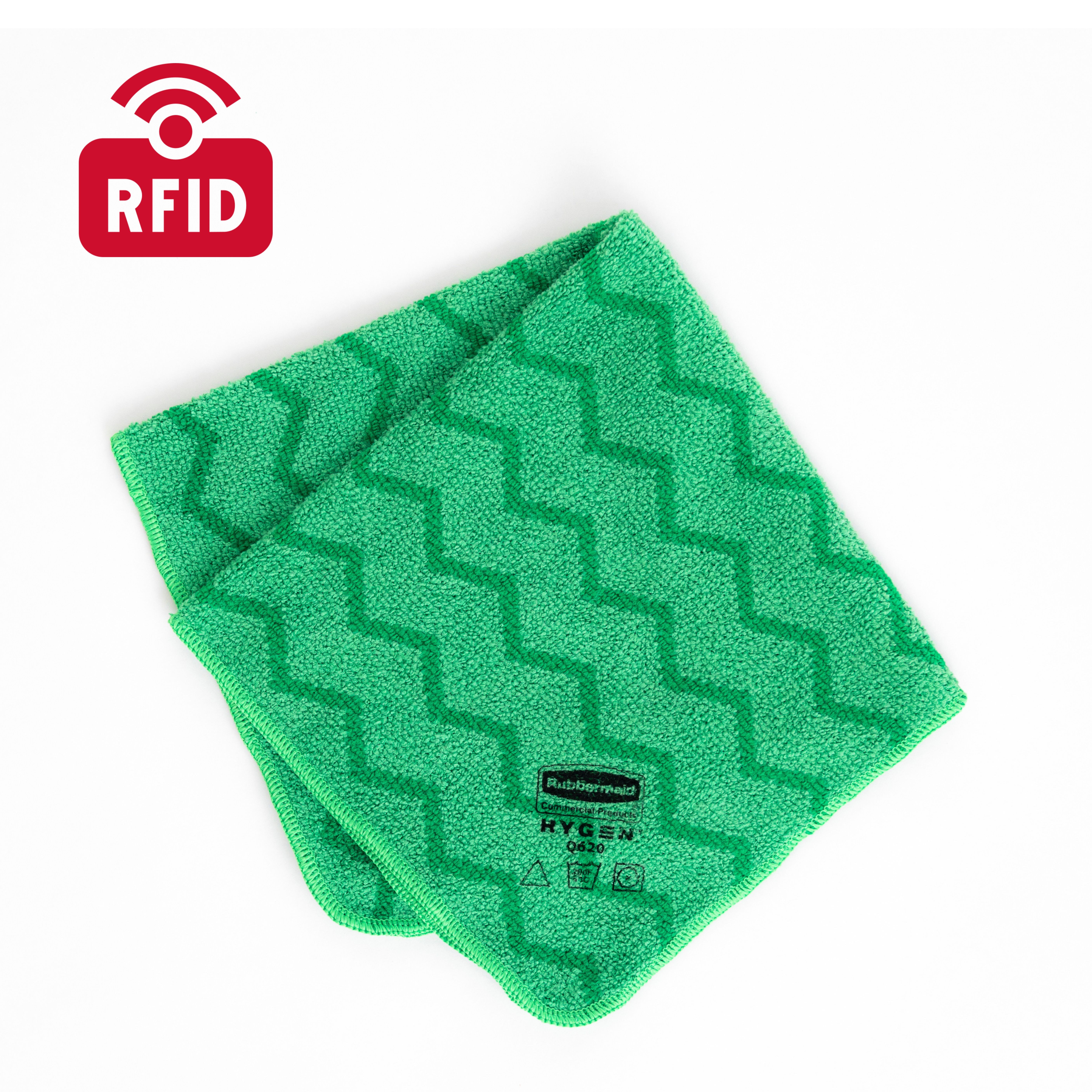 HYGEN™ Launderable RFID Microfibre Cloth is designed with industry-leading durability for optimal infection prevention and unmatched performance. Now featuring RFID technology, these cloths provide real-time tracking of their usage and wash cycles, ensuring that only properly sanitized cloths are reused, enhancing both hygiene compliance and inventory management. Its cleaning capability can tackle any surface, picking up everything from dirt, lint, and dust to bacteria invisible to the naked eye.

With HYGEN™ microfibre cleaning cloths, you can say goodbye to paper towels and hello to multi-use surface cleaners. Learn more about how RFID-equipped cloths bring added efficiency and control to your cleaning process.