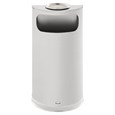The Half Rounds Series indoor decorative waste container fits flush against walls to conserve space and reduce obstructions in high-traffic areas. The sleek and functional design of this receptacle blends seamlessly with upscale and modern indoor facilities.