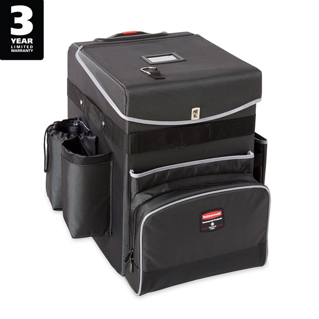 Der Quick-Cart-Mehrzweckwagen der Executive-Serie von Rubbermaid Commercial zählt zu den branchenweit haltbarsten mobilen Wagenlösungen in den Bereichen Hauswirtschaft, Haustechnik und Instandhaltung.