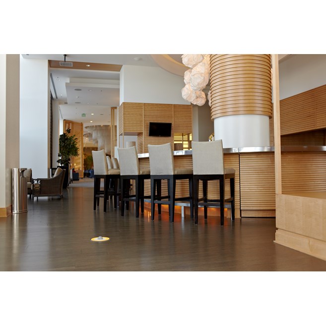 The Half Rounds Series indoor decorative waste container fits flush against walls to conserve space and reduce obstructions in high-traffic areas. The sleek and functional design of this receptacle blends seamlessly with upscale and modern indoor facilities.