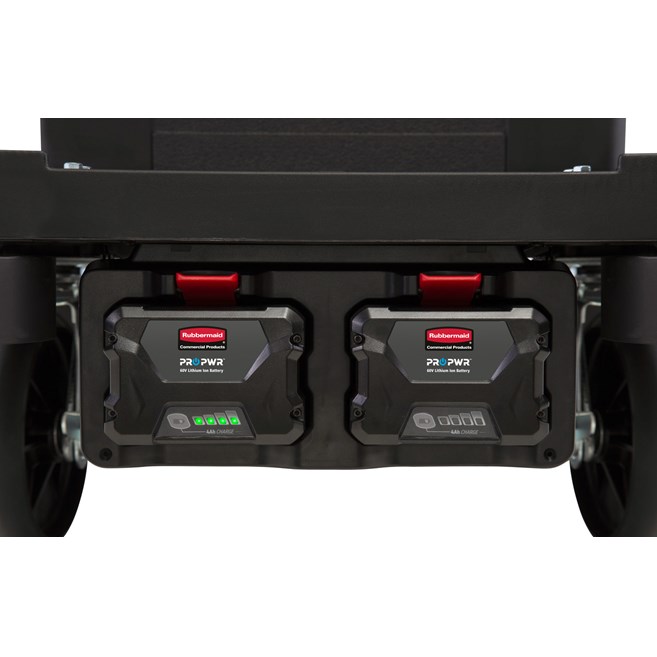 The  PROPWR™ Battery is a 60V universal battery compatible with our motorized products including the Housekeeping Cart Motorized Kit, Motorized Rotomolded Tilt Truck, and the Platform Truck Motorized Kit.