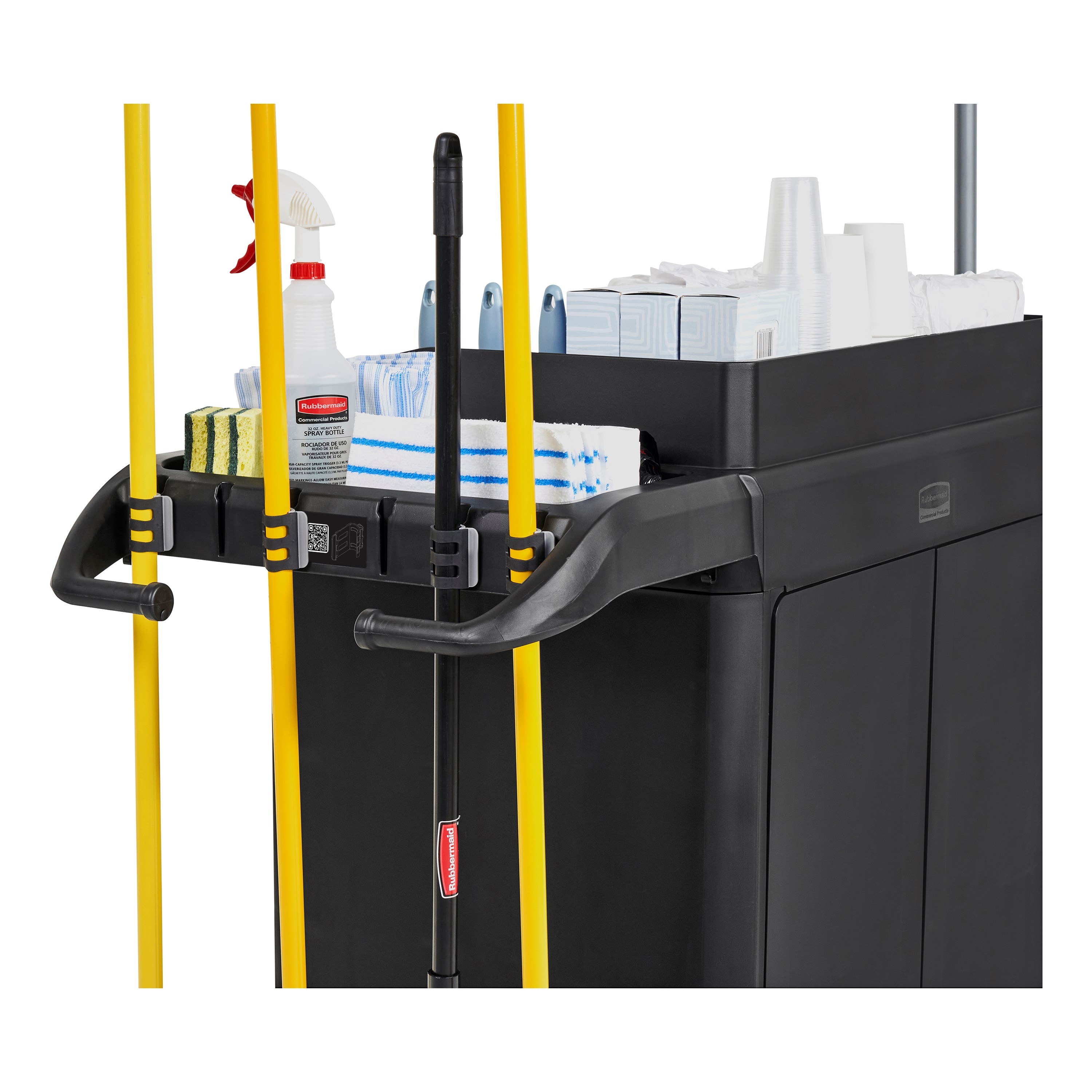 Rubbermaid Commercial Product's new QuickClip System offers users a simple, on-the-go solution for storing and accessing stick goods.