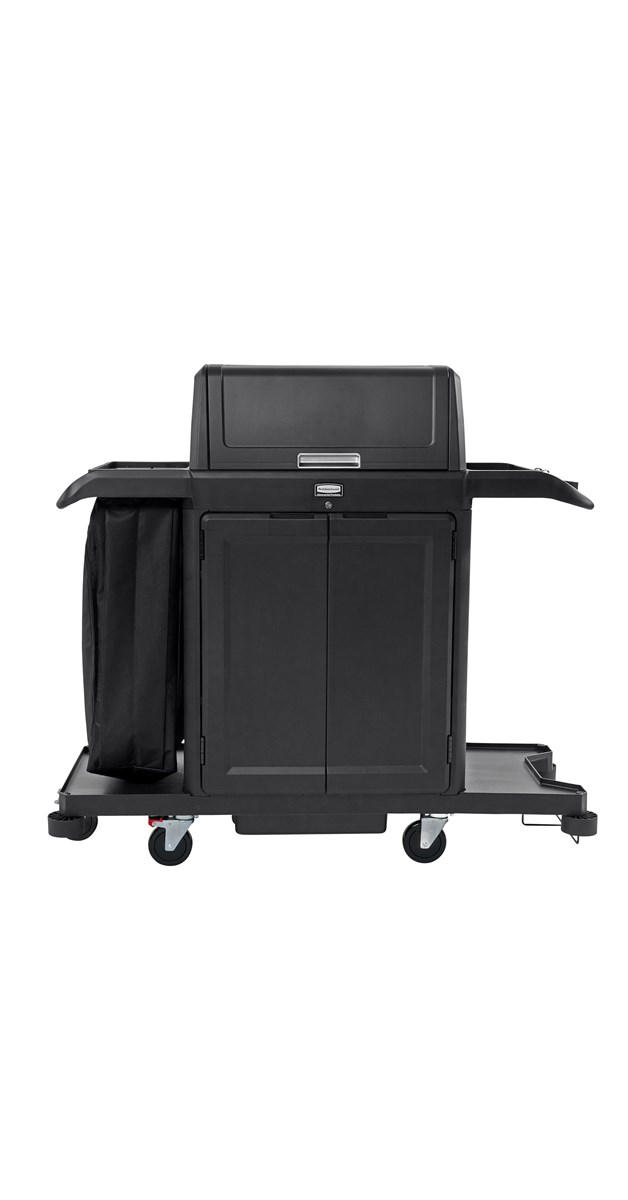 Housekeeping Pad Railing Full Size Housekeeping Cart with Hood & Doors | Rubbermaid Commercial Produ