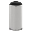 Featuring a classic, round top design, the Round Top 15 Gallon FGR32 Round Top Decorative Indoor Waste Container is constructed from heavy-gauge, fire-safe steel and complies with OSHA standards.