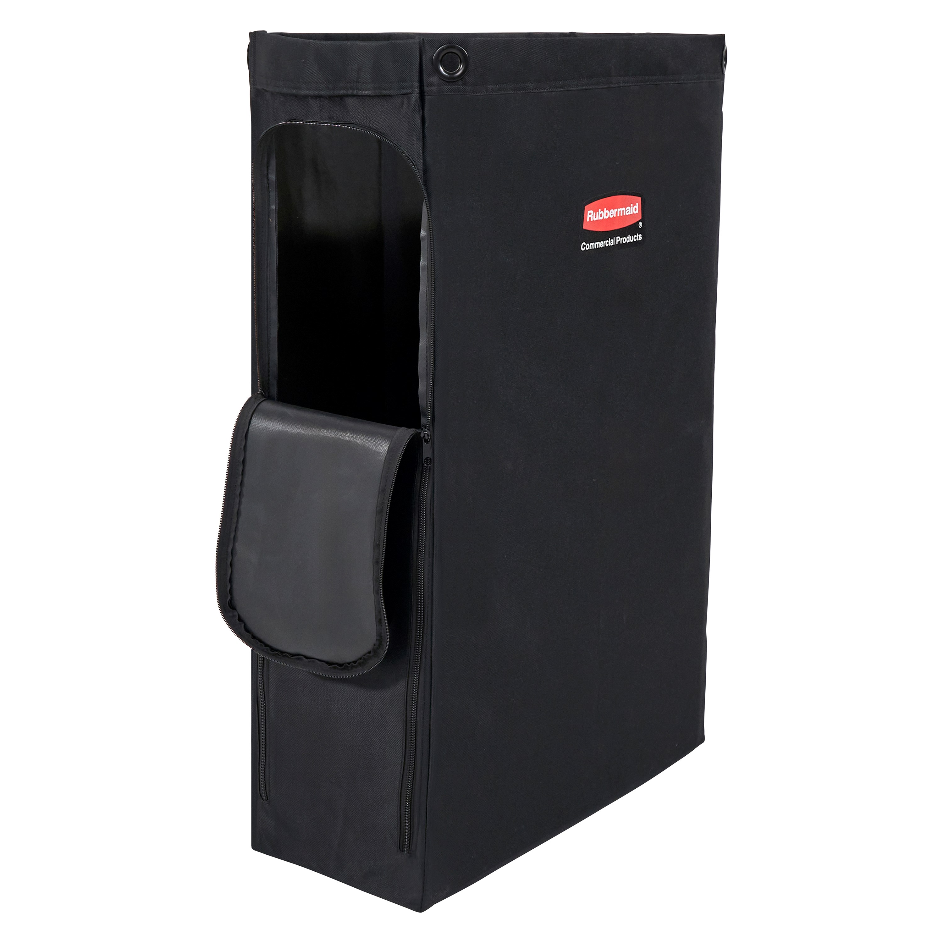 The Side-Load Linen Bag for Housekeeping Carts increases capacity for clean linens without the need for a larger cart.