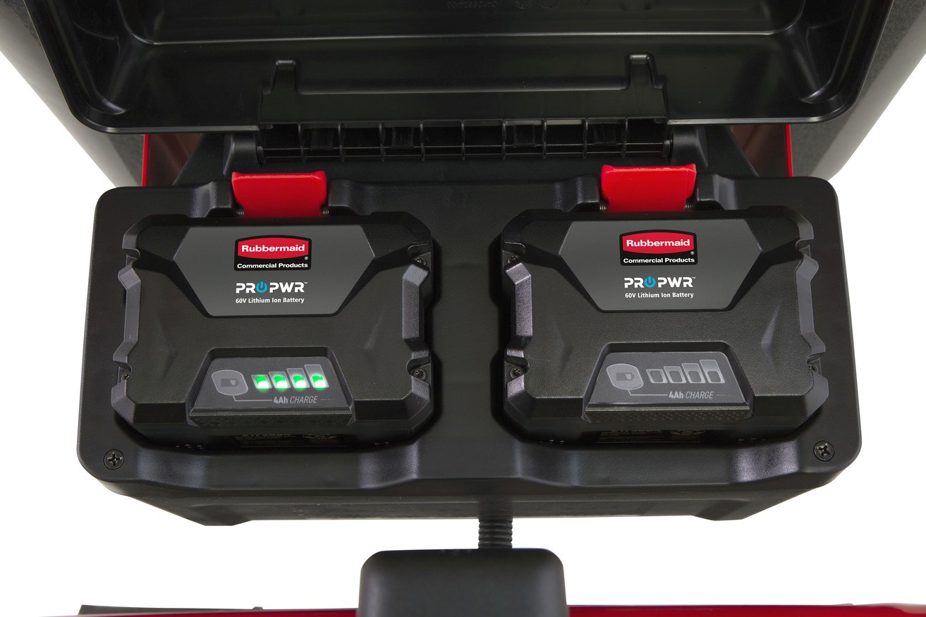 The  PROPWR™ Battery is a 60V universal battery compatible with our motorized products including the Housekeeping Cart Motorized Kit, Motorized Rotomolded Tilt Truck, and the Platform Truck Motorized Kit.
