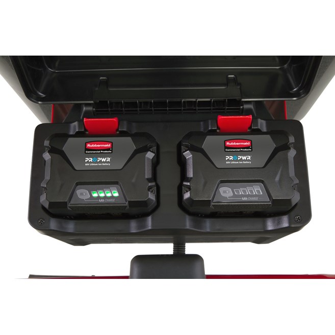 The  PROPWR™ Battery is a 60V universal battery compatible with our motorized products including the Housekeeping Cart Motorized Kit, Motorized Rotomolded Tilt Truck, and the Platform Truck Motorized Kit.