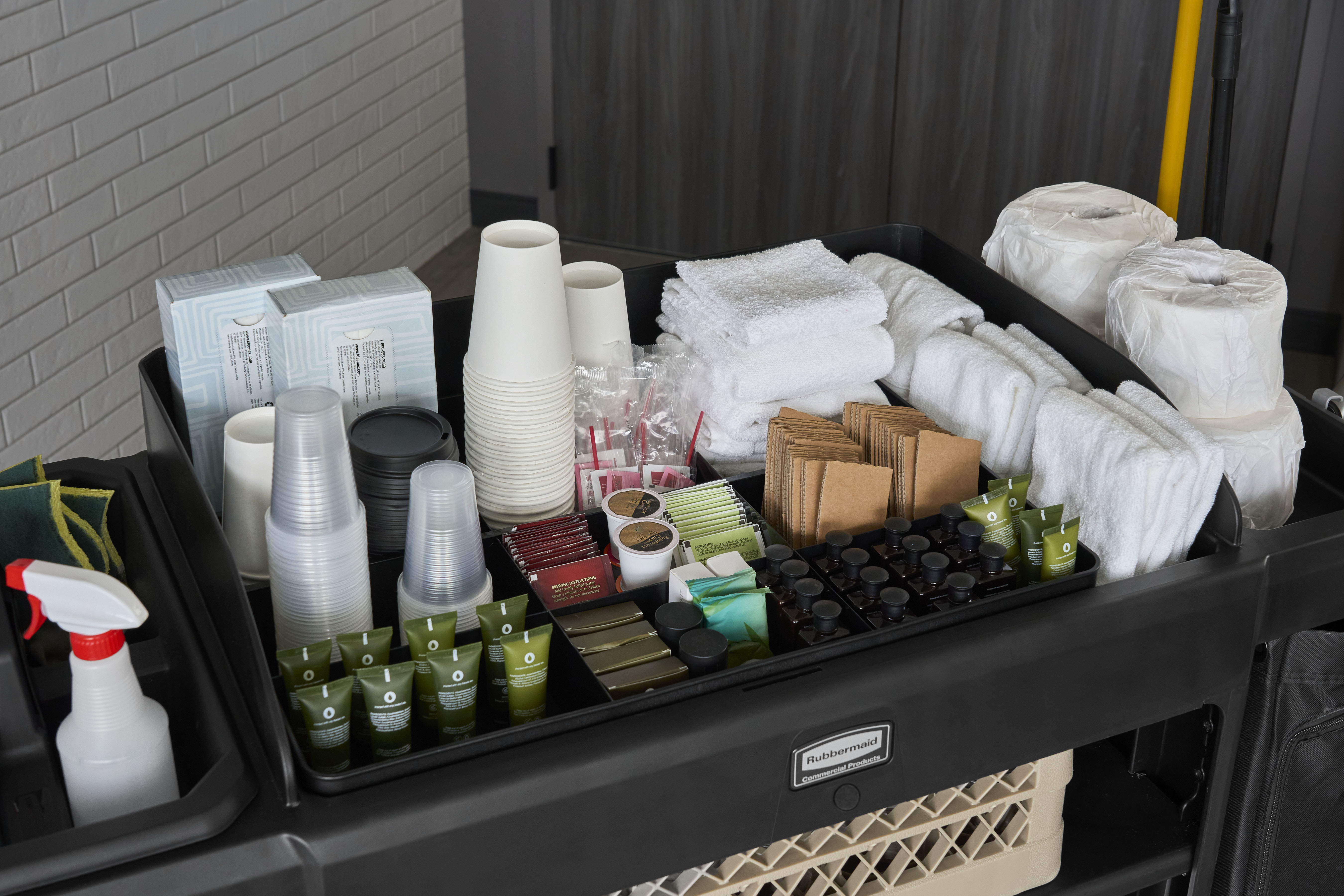 The Amenity Organizer is designed to provide housekeepers with a customizable solution for better cart organization.