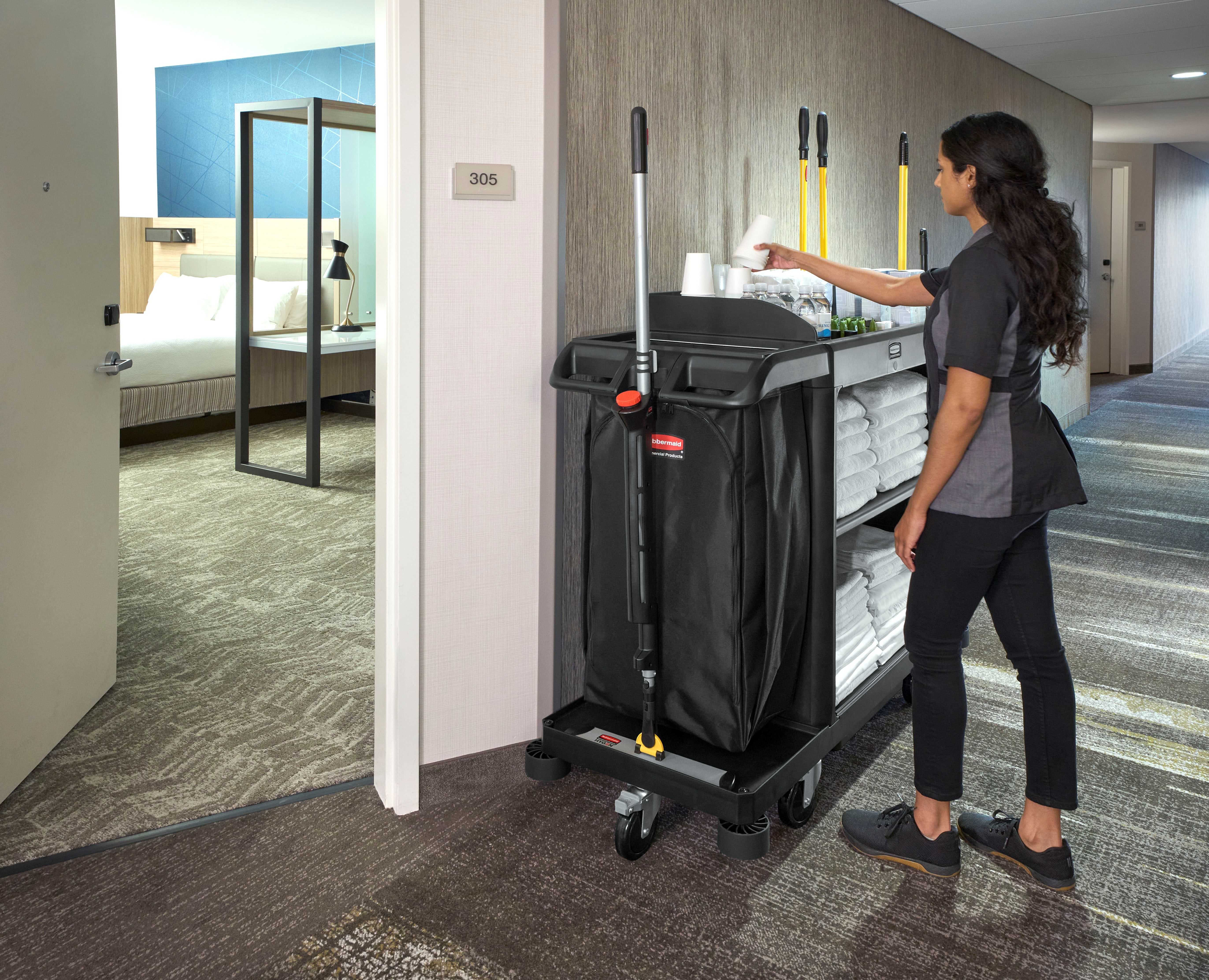 Rubbermaid Commercial Product's new QuickClip System offers users a simple, on-the-go solution for storing and accessing stick goods.