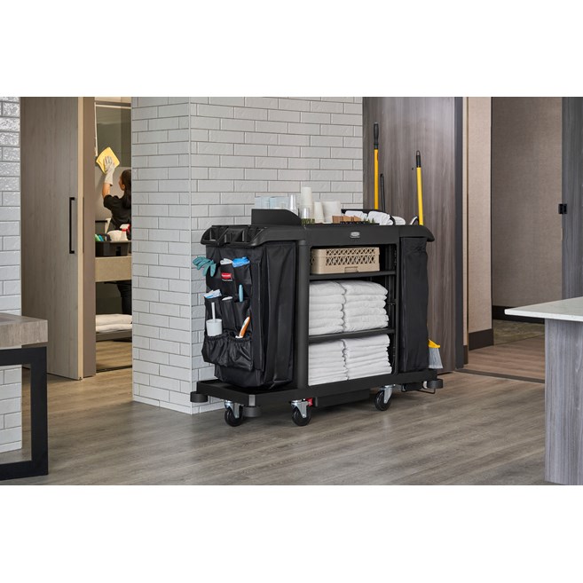 Rubbermaid Commercial Product's impact-absorbing and non-marring Housekeeping Cart Bumper Kit is designed to reduce costly wall damage.
