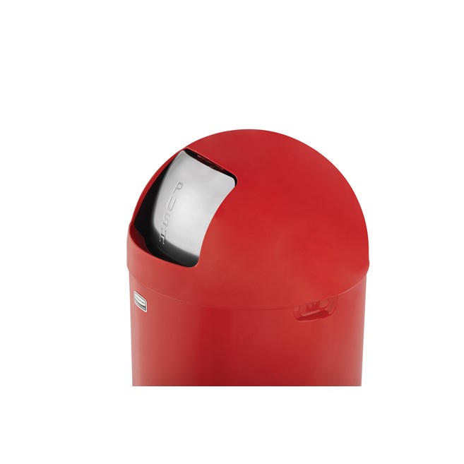 The Round Tops Push Door decorative refuse container have a classic, sleek design that beautifully blend into any indoor environment and open top for easy waste disposal.