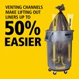 Innovative venting channels make lifting out liners up to 50% easier, improving productivity and reducing the risk of injury.