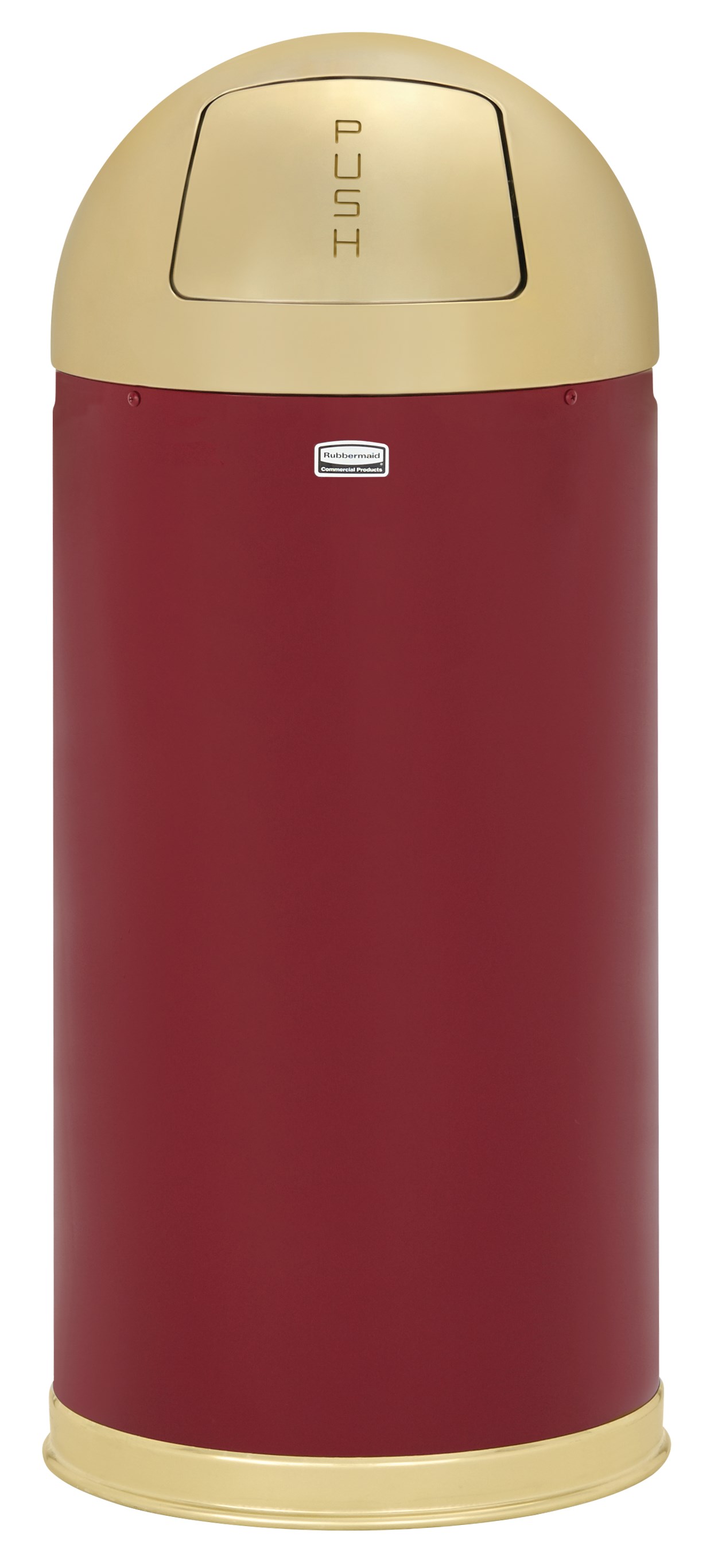 The Round Tops Push Door decorative refuse container have a classic, sleek design that beautifully blend into any indoor environment and open top for easy waste disposal.